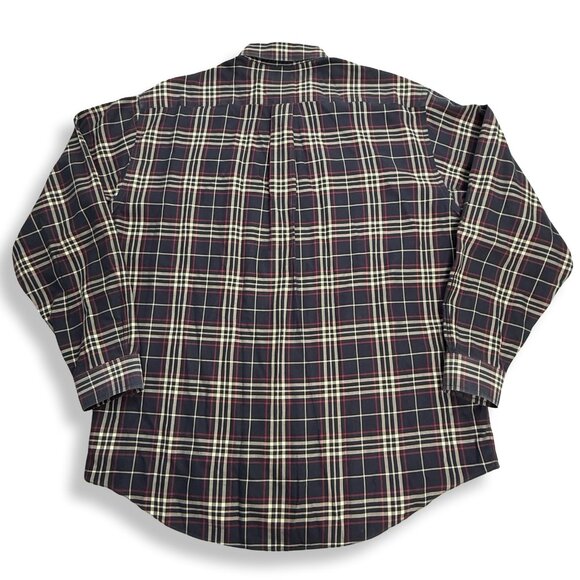 Brooks Brothers‎ 346 Shirt Mens Large Navy Red Plaid Button Down Non-Iron Cotton - Picture 2 of 9